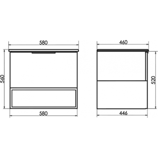 Тумба с раковиной COMFORTY Франкфурт 60 подвесная, бетон светлый