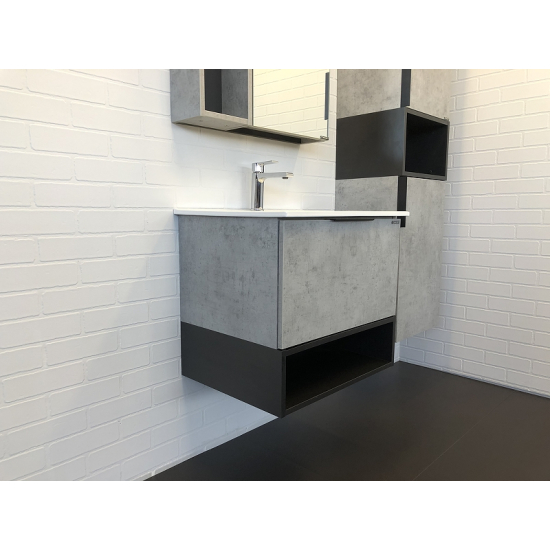 Тумба с раковиной COMFORTY Франкфурт 60 подвесная, бетон светлый