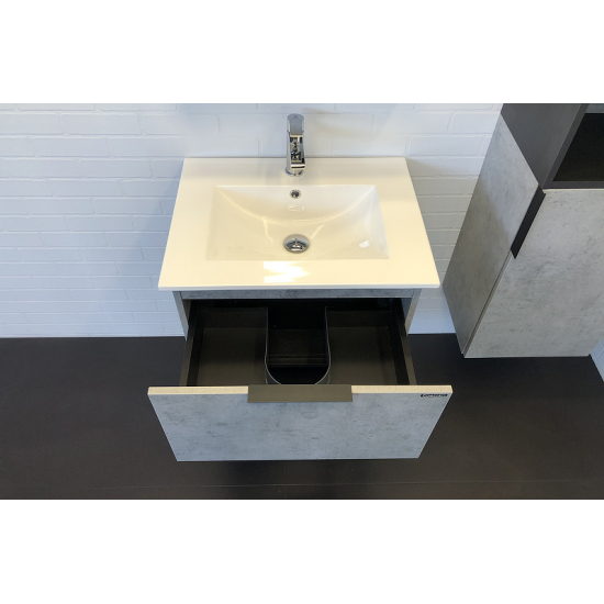 Тумба с раковиной COMFORTY Франкфурт 60 подвесная, бетон светлый