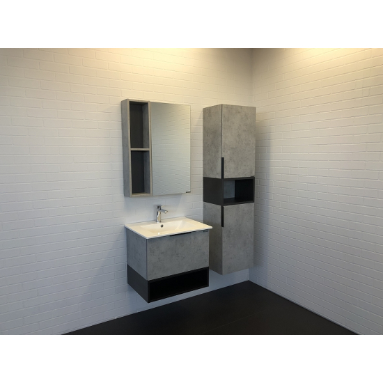 Тумба с раковиной COMFORTY Франкфурт 60 подвесная, бетон светлый