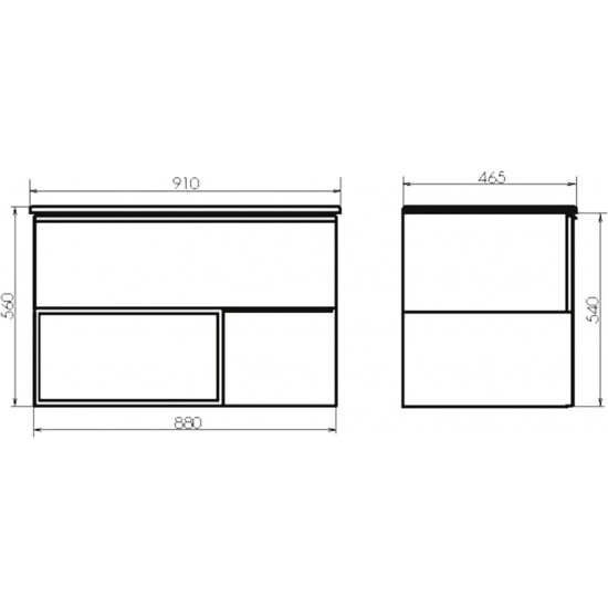 Тумба с раковиной COMFORTY Франкфурт 90 подвесная, бетон светлый, черная раковина