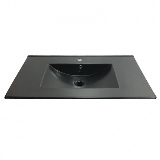 Тумба с раковиной COMFORTY Франкфурт 90 подвесная, дуб шоколадно-коричневый, черная раковина