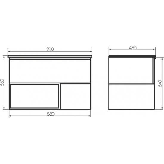 Тумба с раковиной COMFORTY Франкфурт 90 подвесная, дуб шоколадно-коричневый, черная раковина