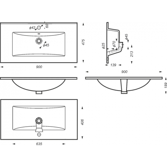 Тумба с раковиной COMFORTY Франкфурт 90 подвесная, дуб шоколадно-коричневый