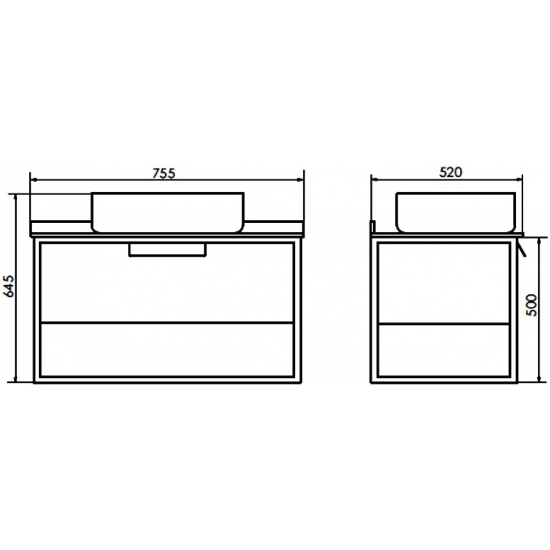 Тумба с раковиной COMFORTY Кёльн 75, дуб темный
