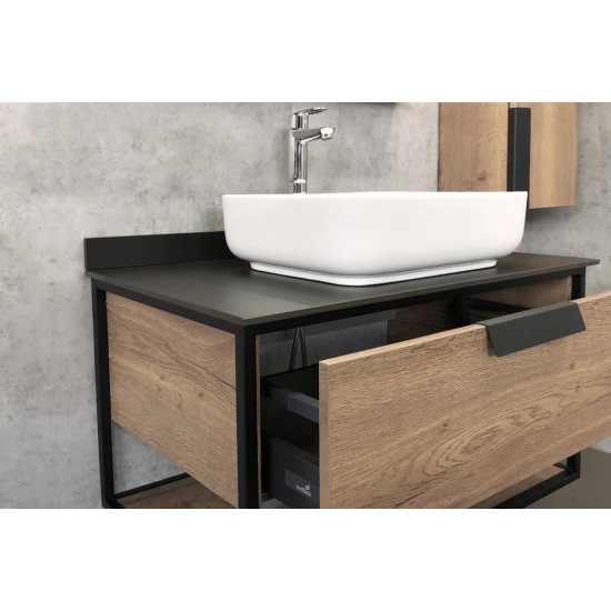 Тумба с раковиной COMFORTY Кёльн 90-1, дуб темный