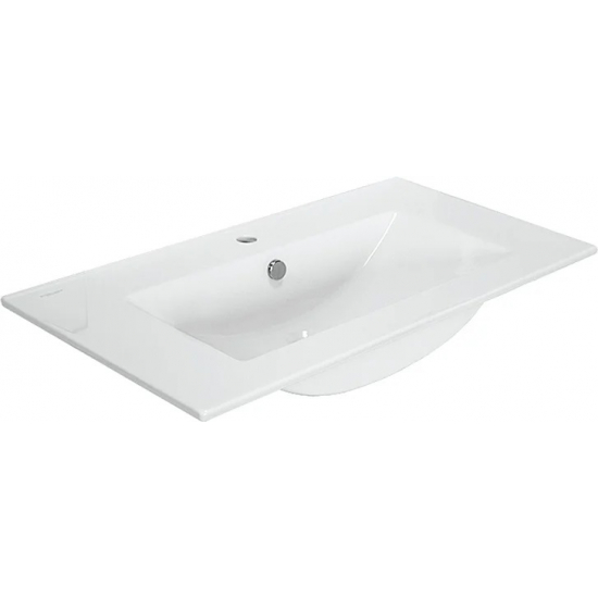 Тумба с раковиной COMFORTY Мерано 90 подвесная, белая, дуб дымчатый