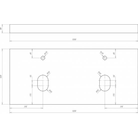 Тумба с раковиной COMFORTY Порто 120 две раковины, подвесная, дуб дымчатый