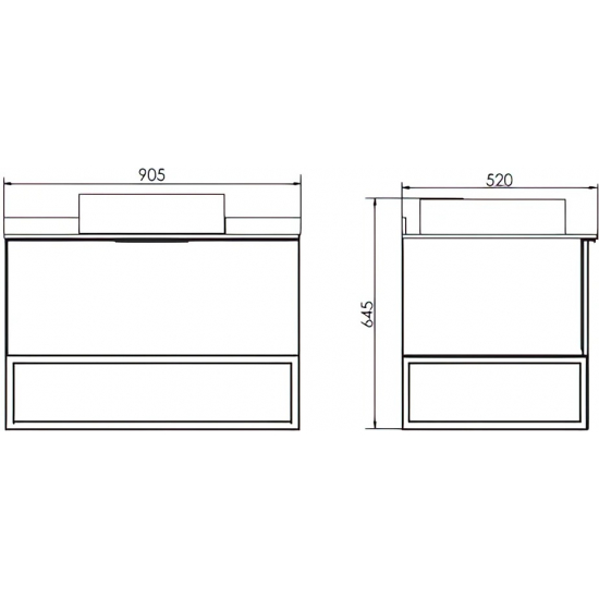 Тумба с раковиной COMFORTY Порто 90 подвесная, дуб дымчатый