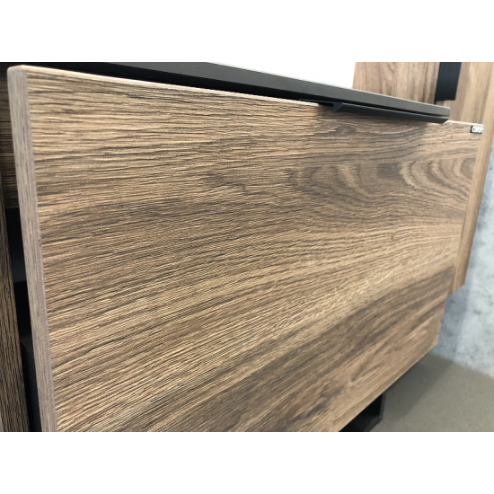 Тумба с раковиной COMFORTY Штутгарт 60 дуб тёмно-коричневый, с раковиной Comforty 9111