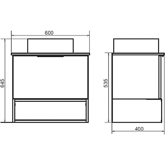 Тумба с раковиной COMFORTY Штутгарт 60 дуб тёмно-коричневый, с раковиной Comforty 9111