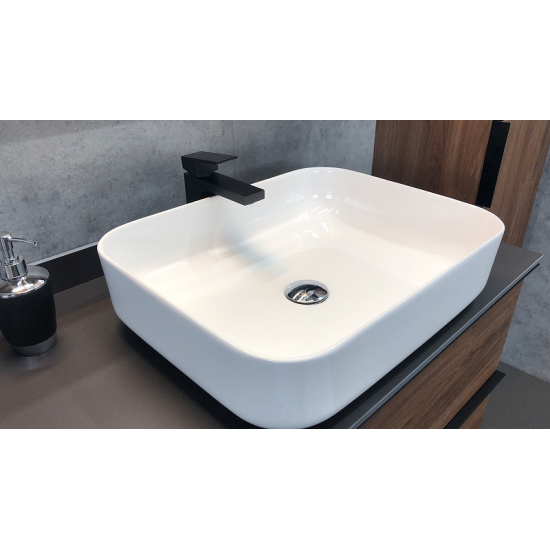 Тумба с раковиной COMFORTY Штутгарт 90 подвесная, дуб тёмно-коричневый