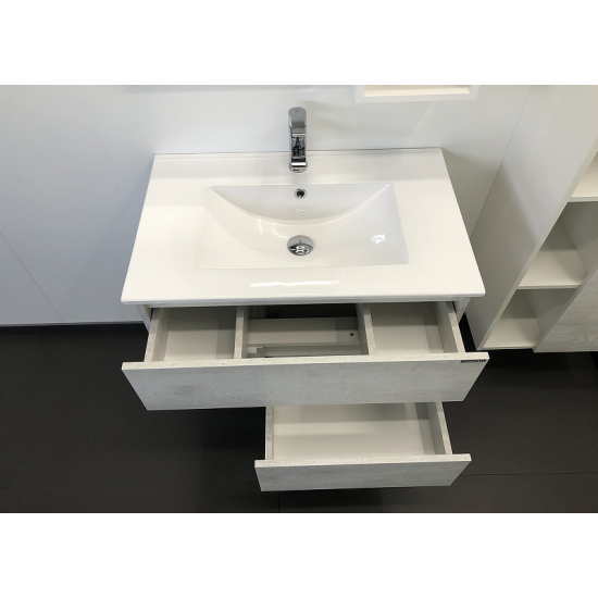 Тумба с раковиной COMFORTY Турин 75 дуб белый