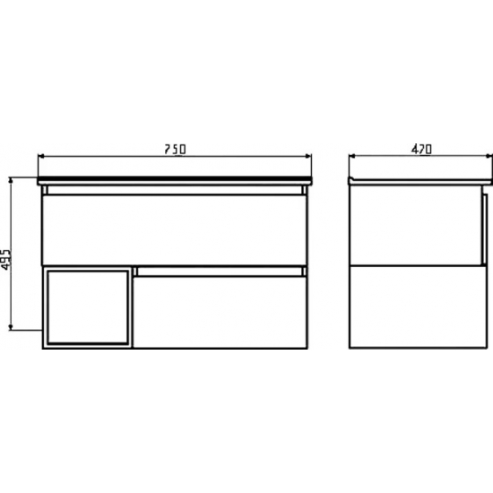 Тумба с раковиной COMFORTY Турин 75 дуб белый
