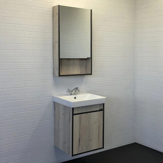 Тумба с раковиной COMFORTY Вена 45 подвесная, дуб дымчатый