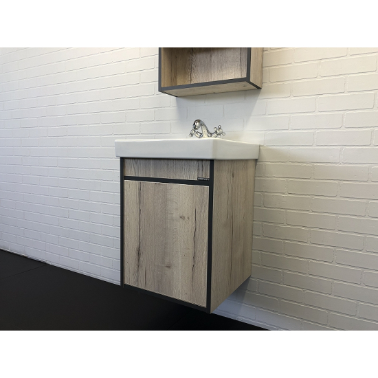 Тумба с раковиной COMFORTY Вена 45 подвесная, дуб дымчатый