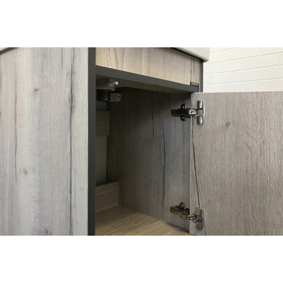 Тумба с раковиной COMFORTY Вена 45 подвесная, дуб дымчатый