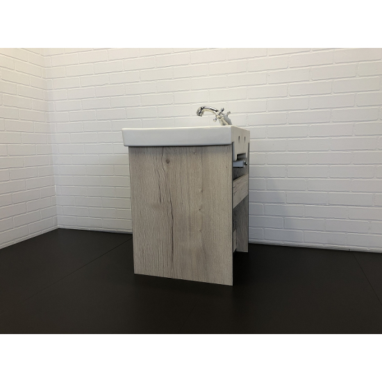 Тумба с раковиной COMFORTY Вена 45 подвесная, дуб дымчатый