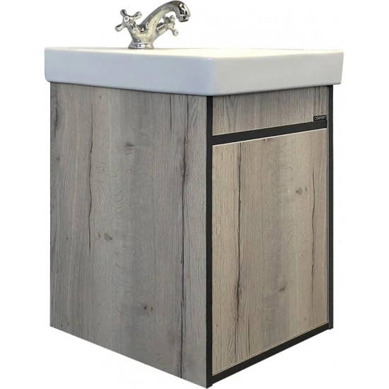 Тумба с раковиной COMFORTY Вена 45 подвесная, дуб дымчатый