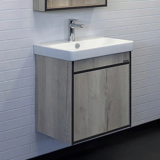 Тумба с раковиной COMFORTY Вена 55 подвесная, дуб дымчатый