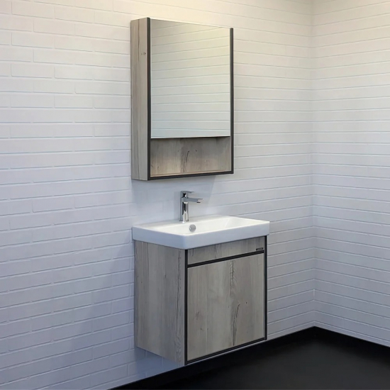 Тумба с раковиной COMFORTY Вена 55 подвесная, дуб дымчатый