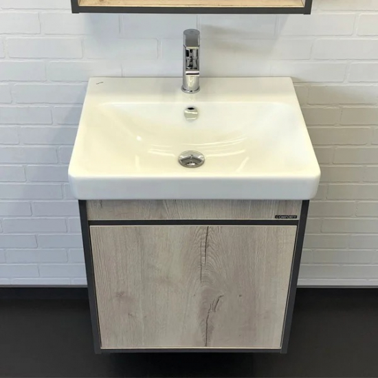 Тумба с раковиной COMFORTY Вена 55 подвесная, дуб дымчатый