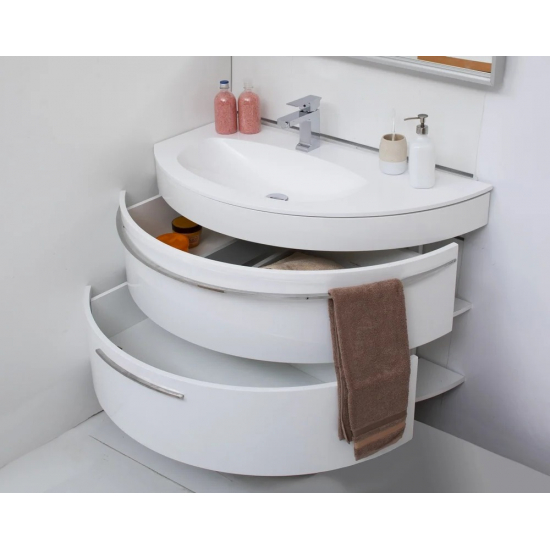 Тумба с раковиной DE AQUA Эскалада 100 L левая, подвесная