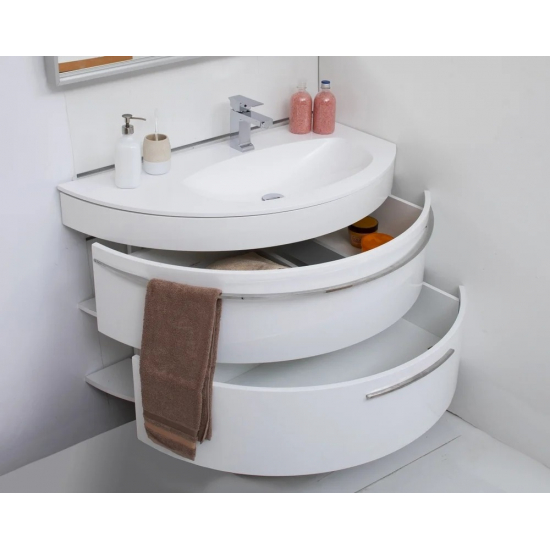 Тумба с раковиной DE AQUA Эскалада 100 R правая, подвесная