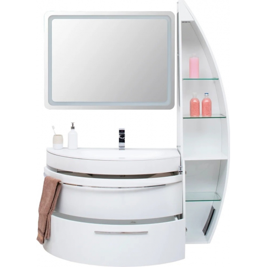 Тумба с раковиной DE AQUA Эскалада 100 R правая, подвесная