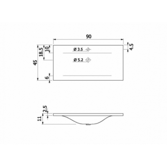 Тумба с раковиной DE AQUA Кубика 90 подвесная