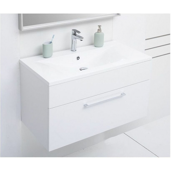 Тумба с раковиной DE AQUA Кубика 90 подвесная