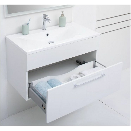 Тумба с раковиной DE AQUA Кубика 90 подвесная