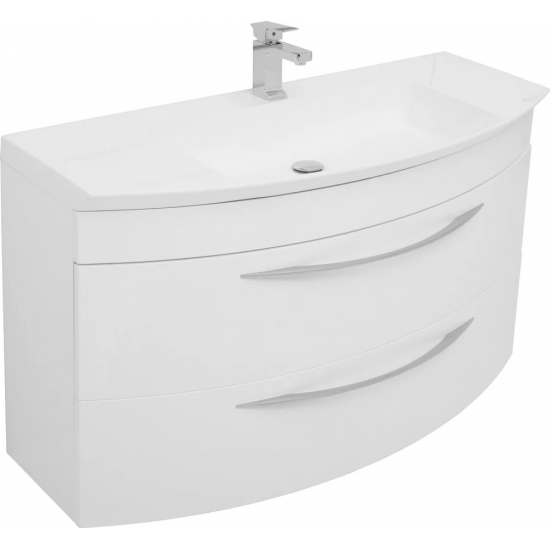 Тумба с раковиной DE AQUA Лонг 120 подвесная, белая