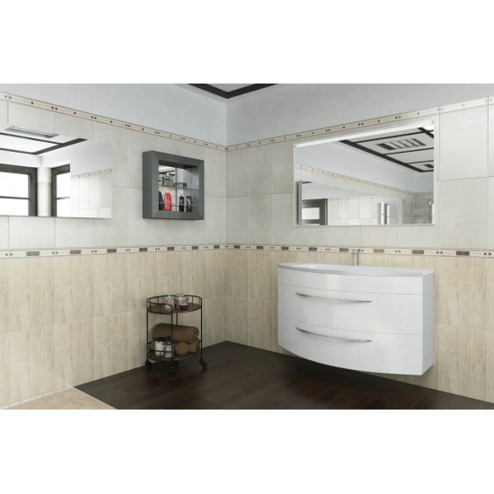 Тумба с раковиной DE AQUA Лонг 120 подвесная, белая