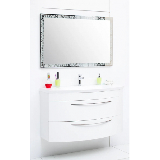 Тумба с раковиной DE AQUA Лонг 120 подвесная, белая