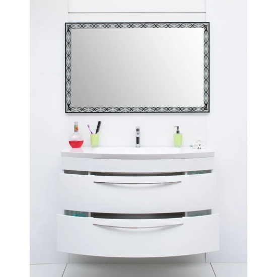 Тумба с раковиной DE AQUA Лонг 120 подвесная, белая