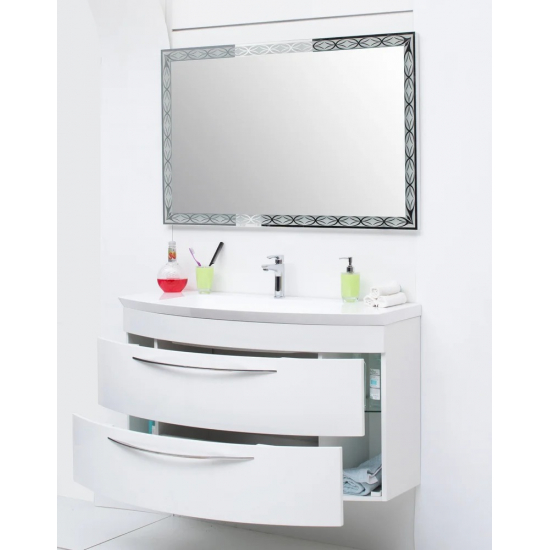 Тумба с раковиной DE AQUA Лонг 120 подвесная, белая