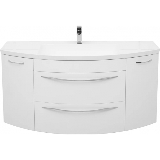 Тумба с раковиной DE AQUA Лонг 140 подвесная, белая