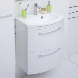 Тумба с раковиной DE AQUA Лонг 60 подвесная, белая