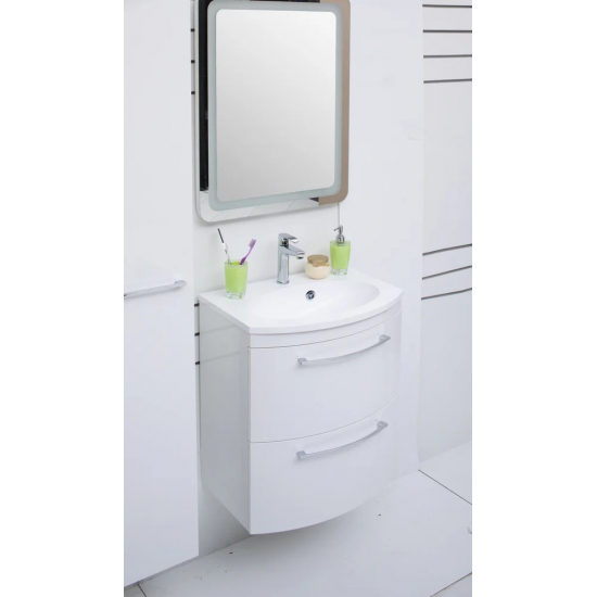 Тумба с раковиной DE AQUA Лонг 60 подвесная, белая