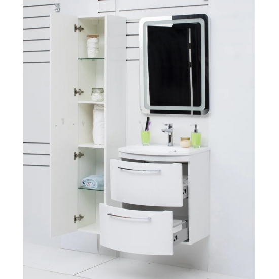 Тумба с раковиной DE AQUA Лонг 60 подвесная, белая