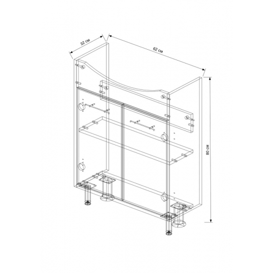 Тумба с раковиной EVA GOLD Шимо 65 раковина Элеганс 65