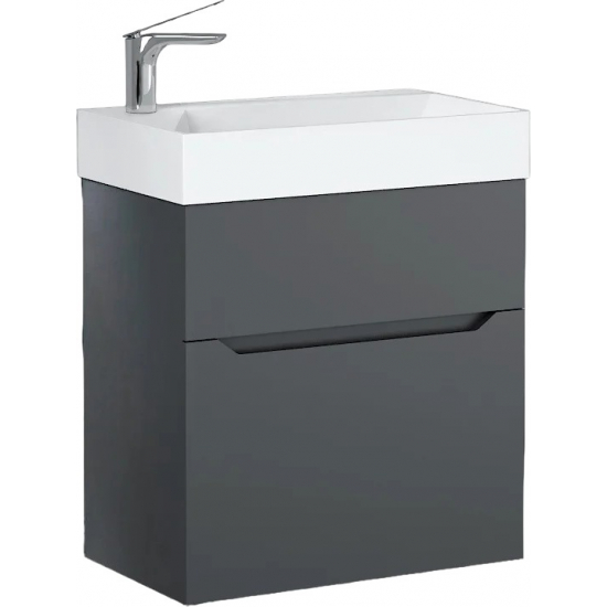 Тумба с раковиной JORNO Folk 55 подвесная, антрацит