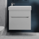 Тумба с раковиной JORNO Folk 65 подвесная, белая + Раковина Raval Slim Synergy 65