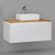 Тумба с раковиной JORNO Karat 100, с подсветкой, белая