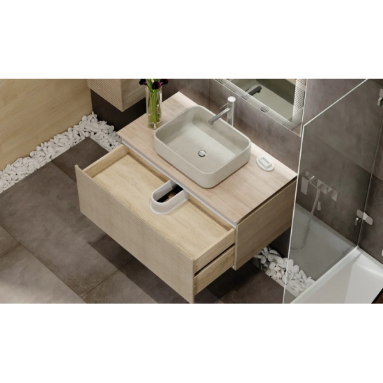 Тумба с раковиной JORNO Karat 100, с подсветкой, светлый бук