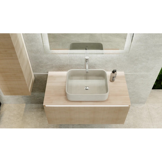 Тумба с раковиной JORNO Karat 100, с подсветкой, светлый бук