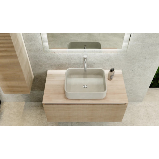 Тумба с раковиной JORNO Karat 100, с подсветкой, светлый бук