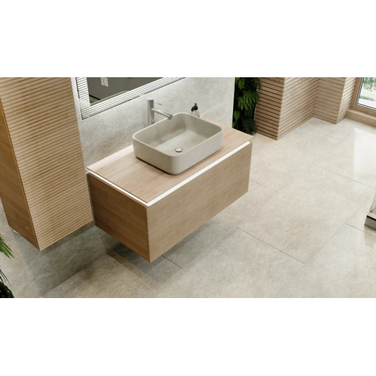 Тумба с раковиной JORNO Karat 100, с подсветкой, светлый бук