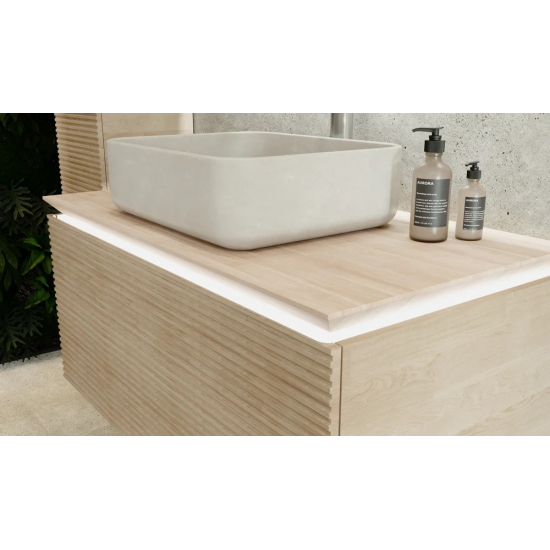 Тумба с раковиной JORNO Karat 100, с подсветкой, светлый бук